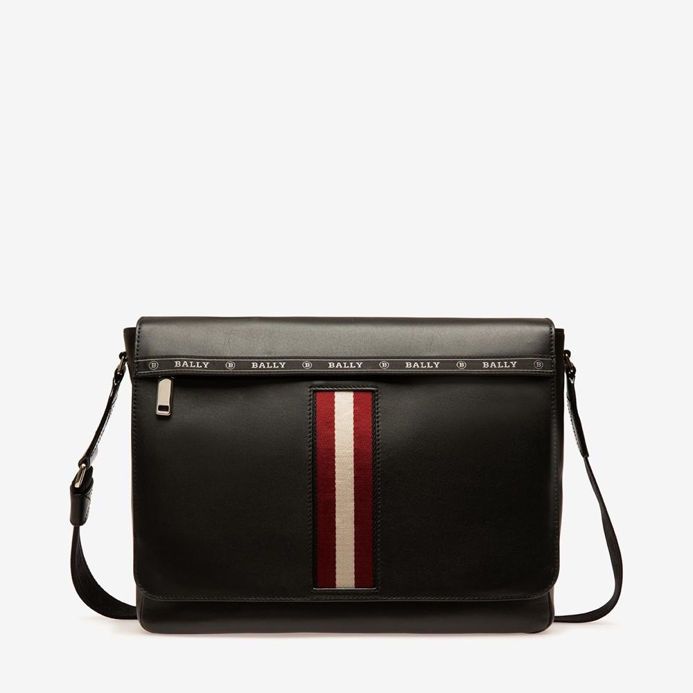 BALLY The Hawick Leather Messenger Bag In Black | Central.co.th