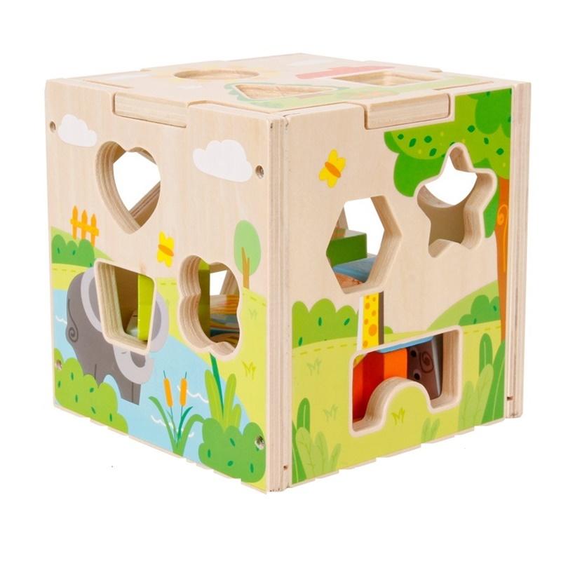 JKPtoys Educational toys, wooden toys, wooden blocks, animal patterns,  teaching shapes, large wooden blocks 