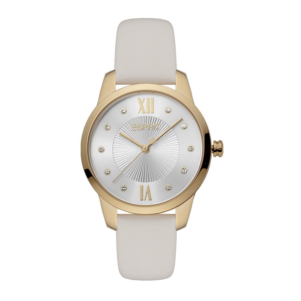 นาฬิกาข้อมือผู้หญิง สีทอง รุ่น ES1L276L1025 สายหนังสีเบจ